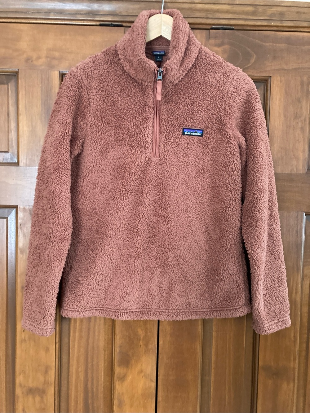 Patagonia women’s small Los Gatos 1/4 zip Sherpa Fleece mauve pullover Jacket